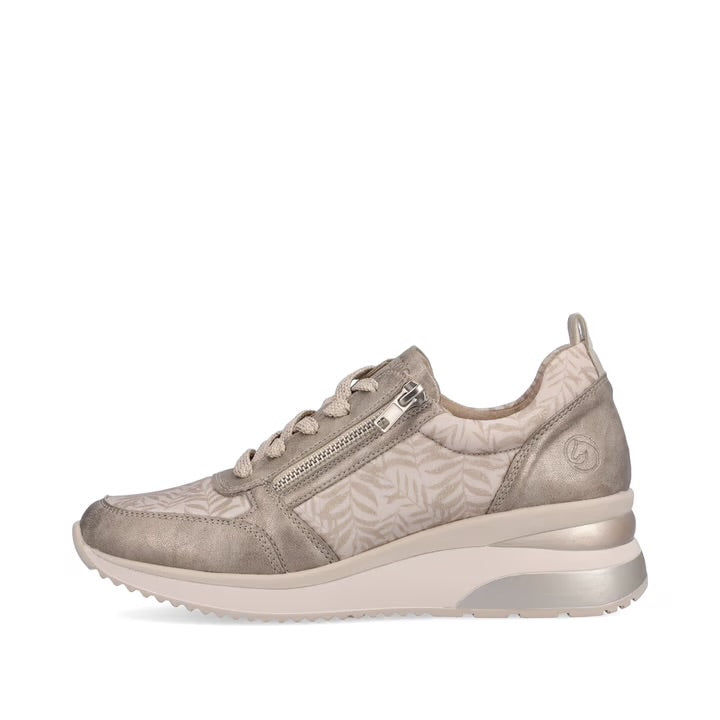 Remonte Ladies Gold Wedge Lace Up Shoe: D2401-61