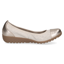 Load image into Gallery viewer, Caprice Ladies Cream/Gold Flat Pomp: 22103-42
