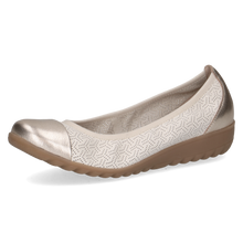 Load image into Gallery viewer, Caprice Ladies Cream/Gold Flat Pomp: 22103-42
