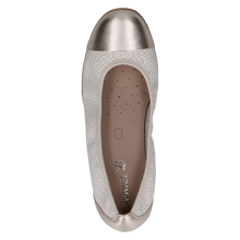 Load image into Gallery viewer, Caprice Ladies Cream/Gold Flat Pomp: 22103-42
