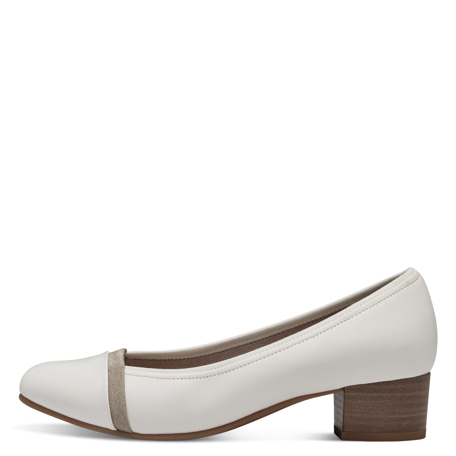Jana Ladies White Low Heel Court Shoe 22367 42 Murray s Shoes