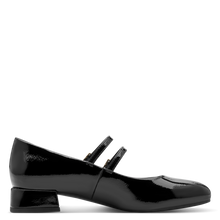 Load image into Gallery viewer, Marco Tozzi Black Patent Bar Shoe: 22209-44
