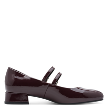 Load image into Gallery viewer, Marco Tozzi Burgundy Patent Bar Shoe: 22209-44 (Copy)
