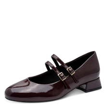 Load image into Gallery viewer, Marco Tozzi Burgundy Patent Bar Shoe: 22209-44 (Copy)
