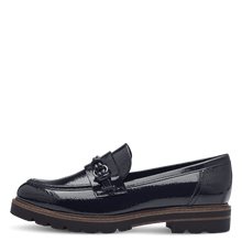 Load image into Gallery viewer, Marco Tozzi Ladies Navy Patent Moccasin: 24704-41
