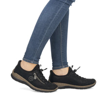 Load image into Gallery viewer, Rieker Ladies Slip On Elastic Laced Shoe: N3267-01
