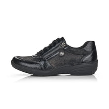 Load image into Gallery viewer, Remonte Black Patent Lace-Up Shoe: R7637-03
