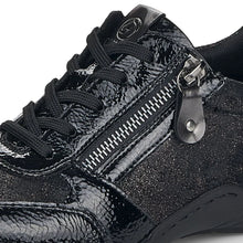 Load image into Gallery viewer, Remonte Black Patent Lace-Up Shoe: R7637-03
