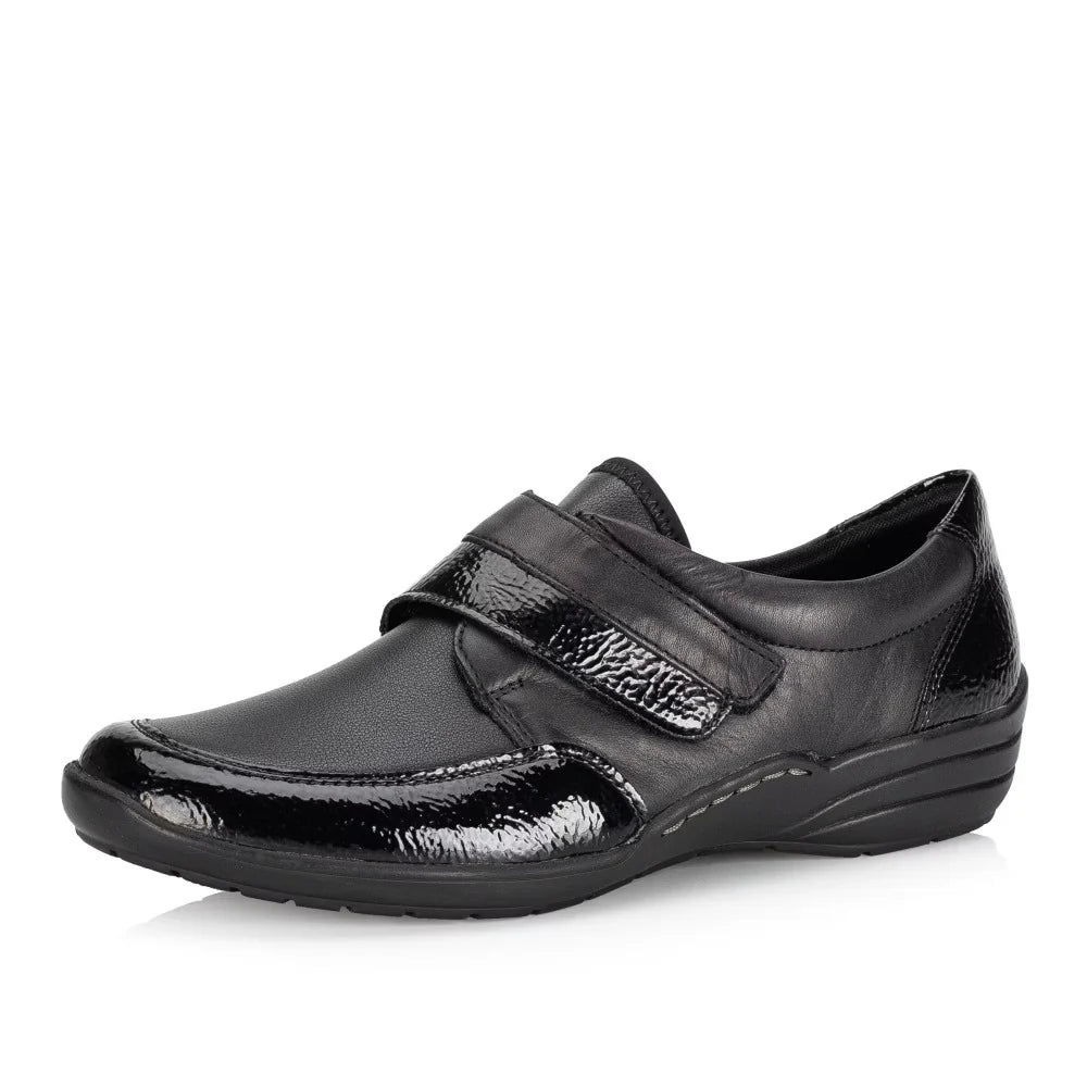Remonte Ladies Black Velcro Shoe R7600-04