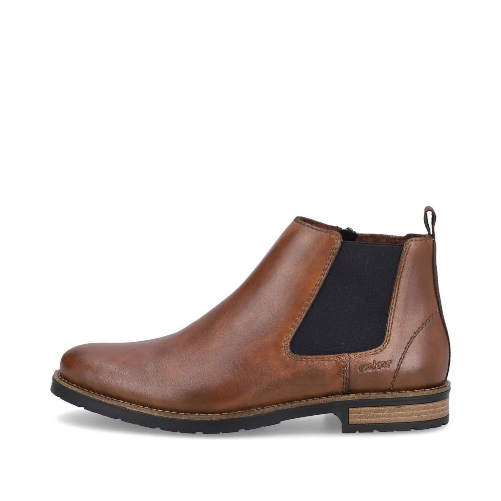 Rieker Mens Tan Gusset Boot: 14653-24