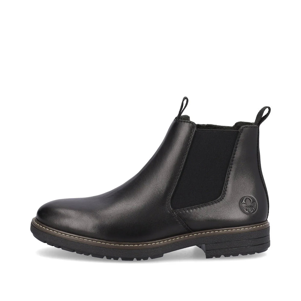 Rieker Mens Black Gusset Boots: 33180-00