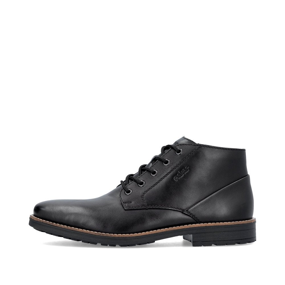 Rieker Mens Black Lace-Up Boots:  33207-00