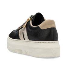 Load image into Gallery viewer, Rieker Ladies Black/Cream Lace-Up Trainer: M1912-00
