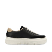 Load image into Gallery viewer, Rieker Ladies Black/Cream Lace-Up Trainer: M1912-00
