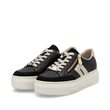 Load image into Gallery viewer, Rieker Ladies Black/Cream Lace-Up Trainer: M1912-00
