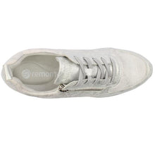 Load image into Gallery viewer, Remonte Ladies Silver Wedge Lace Up Shoe: D2401-93
