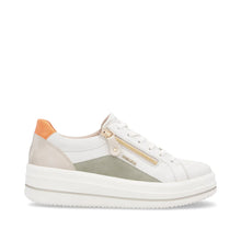 Load image into Gallery viewer, Remonte Ladies Off-White/Sage Trainer: D1C01-81
