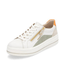 Load image into Gallery viewer, Remonte Ladies Off-White/Sage Trainer: D1C01-81
