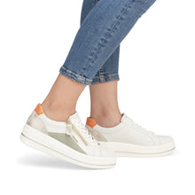 Load image into Gallery viewer, Remonte Ladies Off-White/Sage Trainer: D1C01-81
