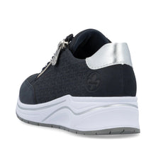 Load image into Gallery viewer, Rieker Ladies Navy Wedge Trainer: N9516-14
