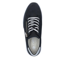 Load image into Gallery viewer, Rieker Ladies Navy Wedge Trainer: N9516-14
