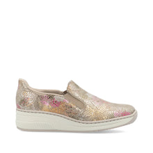 Load image into Gallery viewer, Rieker Ladies Gold Multi Slip-On: 48761-90
