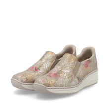 Load image into Gallery viewer, Rieker Ladies Gold Multi Slip-On: 48761-90
