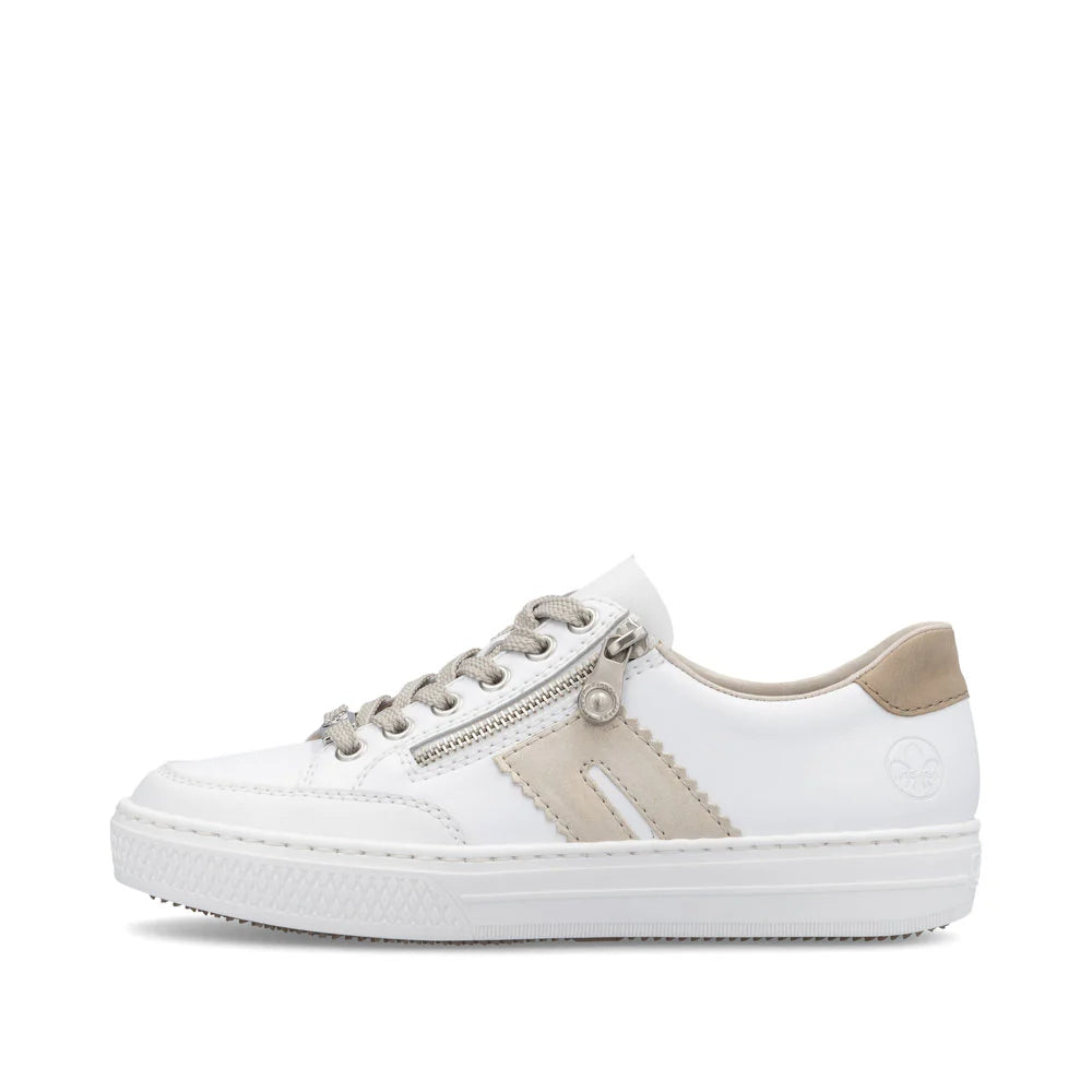 Rieker Ladies White/Beige Trainer: L5903-80