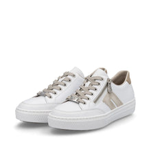 Load image into Gallery viewer, Rieker Ladies White/Beige Trainer: L5903-80
