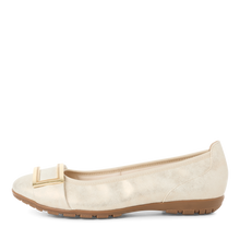 Load image into Gallery viewer, Marco Tozzi Ladies Gold Flat Pomp: 22111-44
