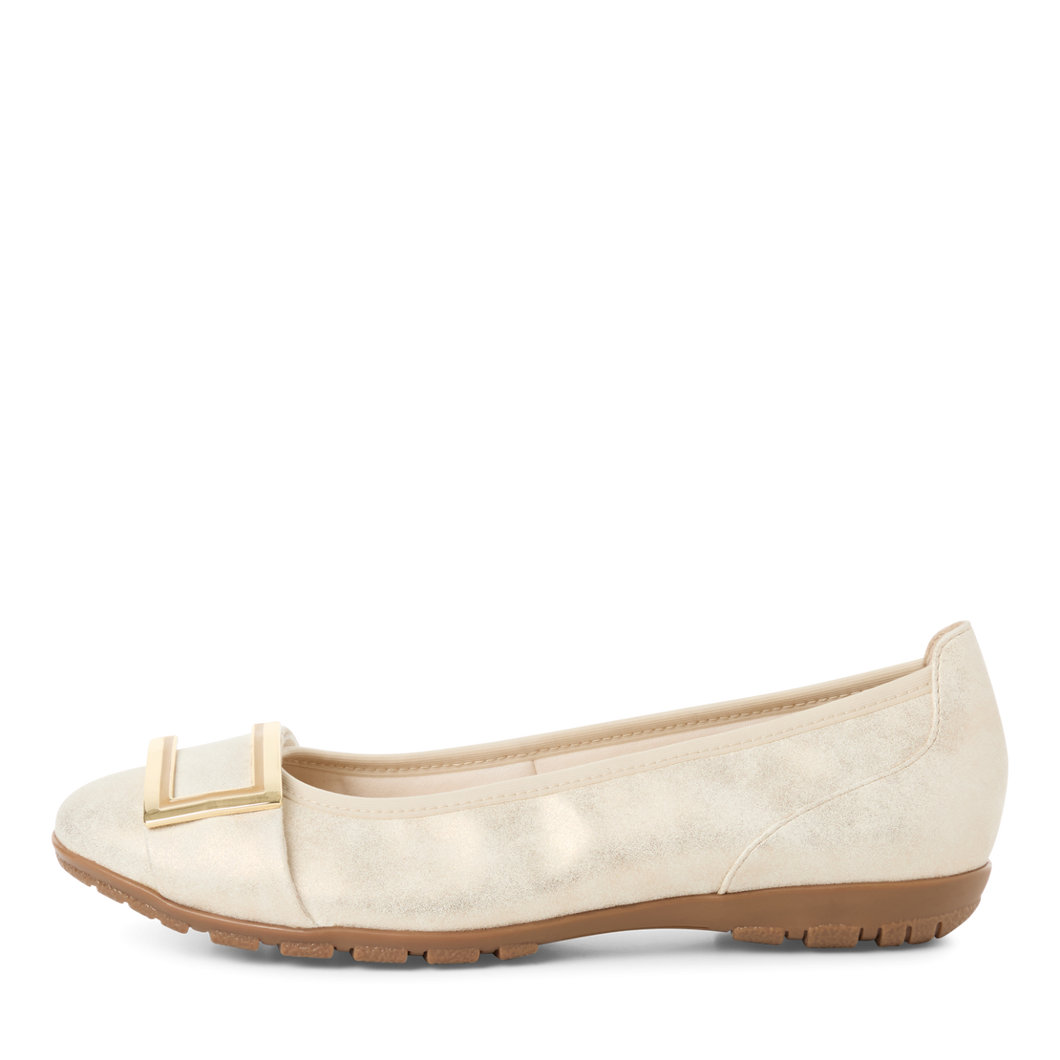 Marco Tozzi Ladies Gold Flat Pomp: 22111-44