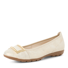 Load image into Gallery viewer, Marco Tozzi Ladies Gold Flat Pomp: 22111-44
