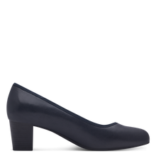 Load image into Gallery viewer, Jana Ladies Navy Block Heel Court Shoe: 22477-41
