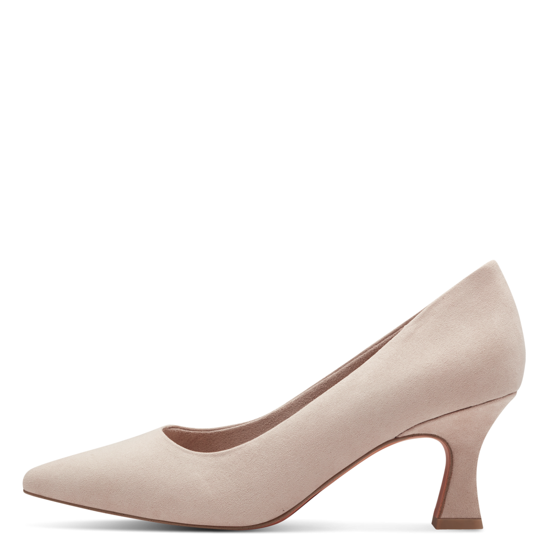 Marco Tozzi Ladies Beige Nubuck Court Shoe: 22418-41