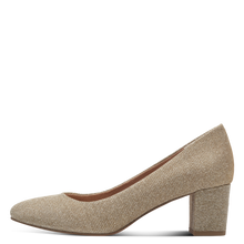 Load image into Gallery viewer, Marco Tozzi Ladies Gold Glitz Court Shoe: 22437-43
