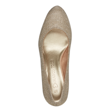 Load image into Gallery viewer, Marco Tozzi Ladies Gold Glitz Court Shoe: 22437-43
