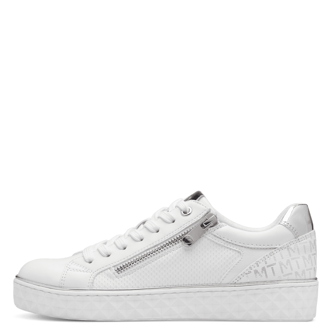Marco Tozzi Ladies White Trainer: 23709-41