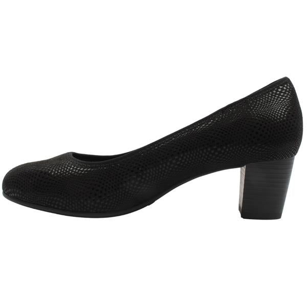 Jana Ladies Black Court Shoe : 22476-42