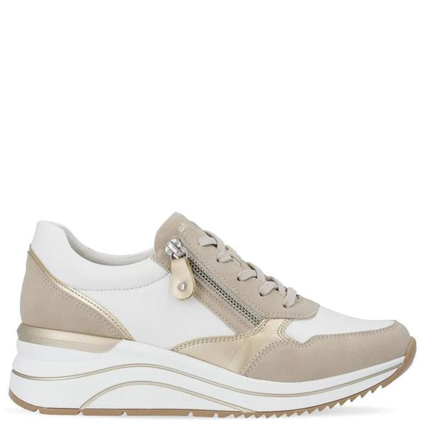 Remonte Ladies Beige/White Wedge Lace-Up Shoe: D0T01-80