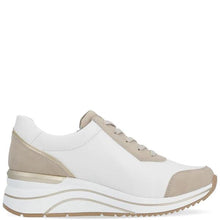 Load image into Gallery viewer, Remonte Ladies Beige/White Wedge Lace-Up Shoe: D0T01-80
