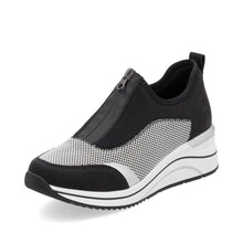 Load image into Gallery viewer, Remonte Black/White Wedge: D0T08-03
