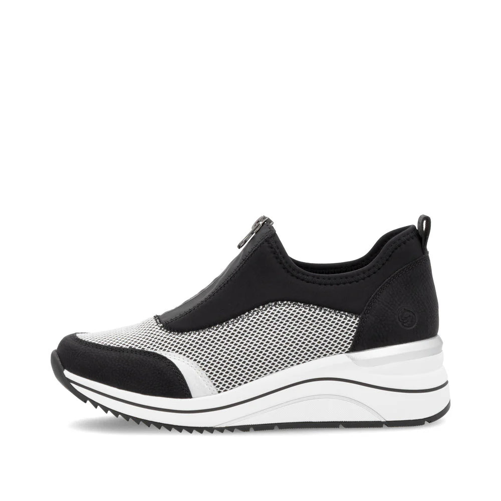Remonte Black/White Wedge: D0T08-03