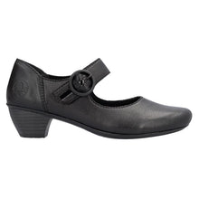 Load image into Gallery viewer, Rieker Ladies Black Block Heel Mary Janes: 41756-00
