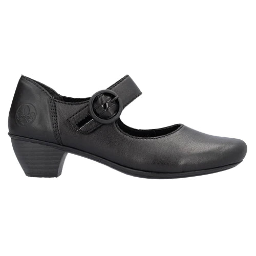 Rieker Ladies Black Block Heel Mary Janes: 41756-00