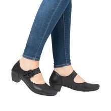 Load image into Gallery viewer, Rieker Ladies Black Block Heel Mary Janes: 41756-00
