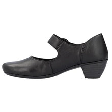 Load image into Gallery viewer, Rieker Ladies Black Block Heel Mary Janes: 41756-00
