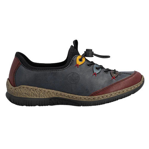 Rieker Ladies Navy Multi Slip-On Shoe: N3271-35