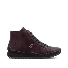 Load image into Gallery viewer, Rieker Ladies Burgundy Lace-Up Boot with Zip: 71510-30
