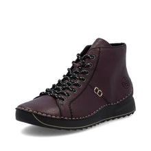 Load image into Gallery viewer, Rieker Ladies Burgundy Lace-Up Boot with Zip: 71510-30
