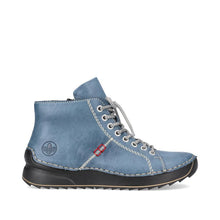 Load image into Gallery viewer, Rieker Ladies Blue Lace-Up Boot with Zip: 71510-14
